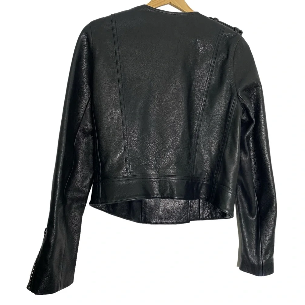A.L.C. Black Leather‎ Asymmetrical Zip Jacket Leonardo